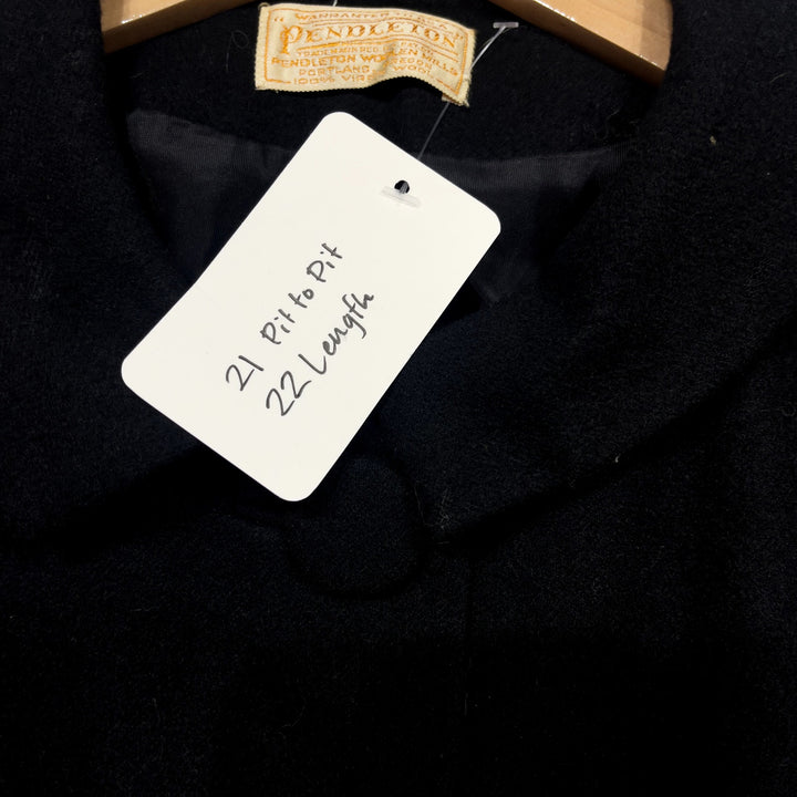 Vintage Pendleton Wool Black Mod Style Jacket Size Large