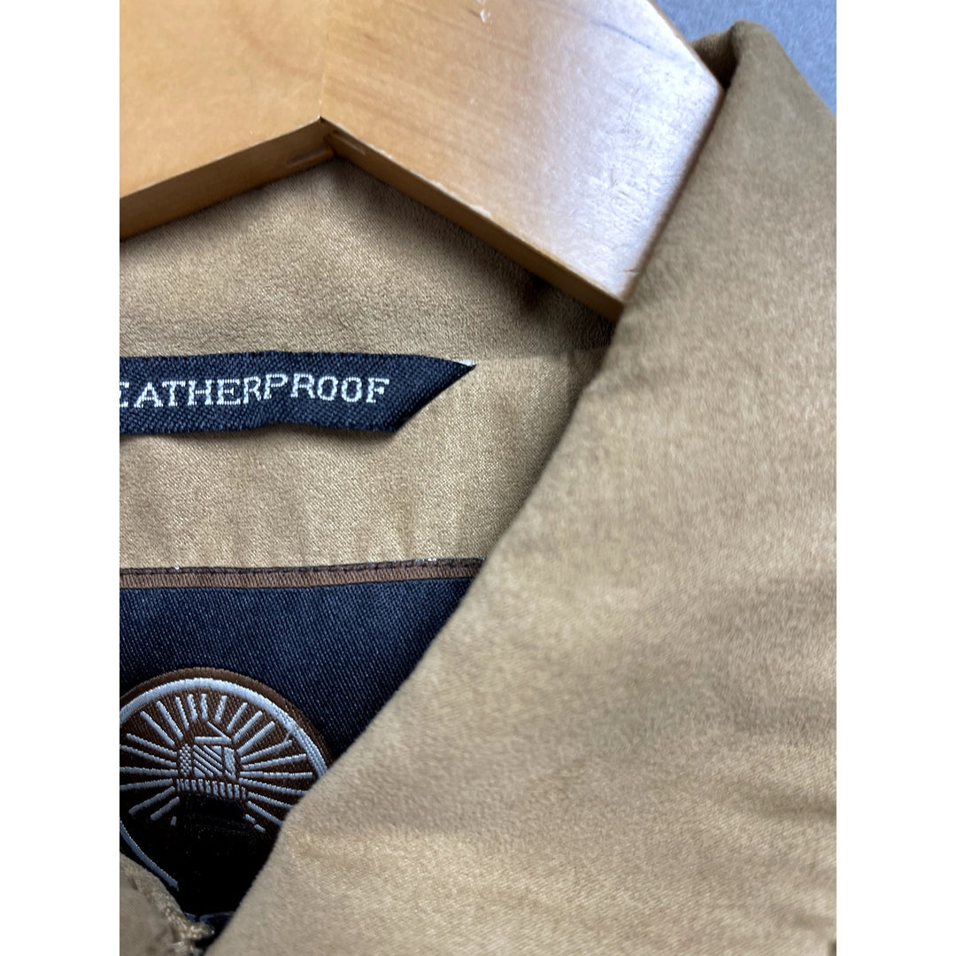 Weatherproof Brand Camel Tan Suede Bomber Jacket Size Large