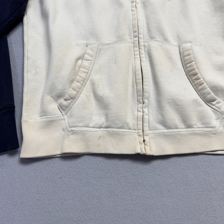 American Eagle Mens XL Navy White Two Tone Vintage Grunge Y2k Distressed Hoodie