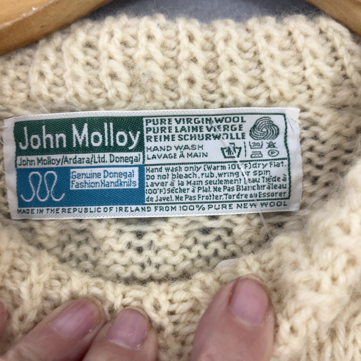 Vintage John Molloy Irish Wool Cable Knit Sweater Size Medium