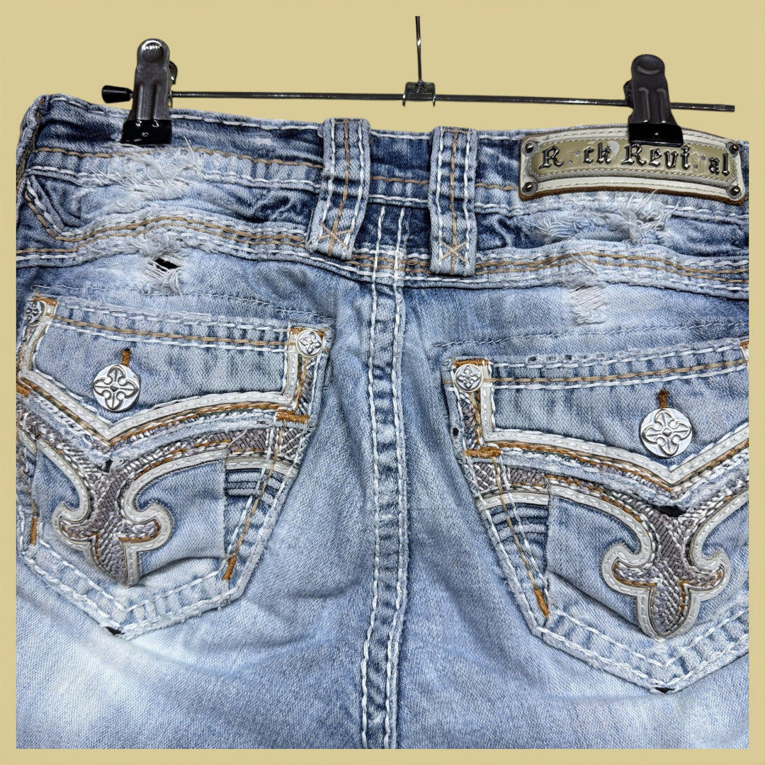 Vintage Y2K Women's Rock Revival Boot Cut Jeans Size 28