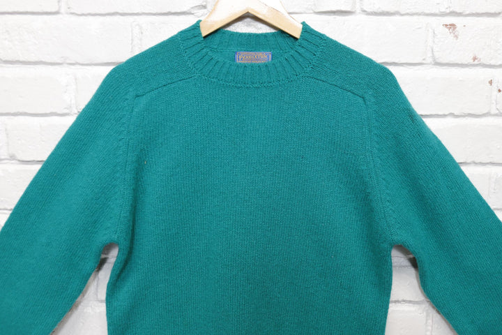 Pendleton Vintage Teal Wool Sweater Medium 80s