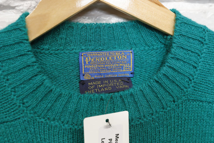 Pendleton Vintage Teal Wool Sweater Medium 80s