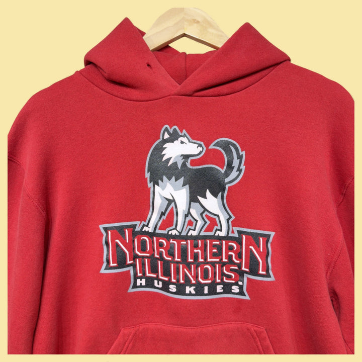 Vintage Northern Illinois Huskies 2000s Y2K Russell Hoodie Size Small