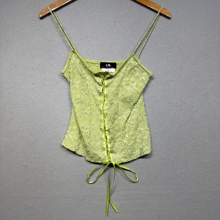 Vintage I.N. San Francisco Green Y2K Tank Top Size Small