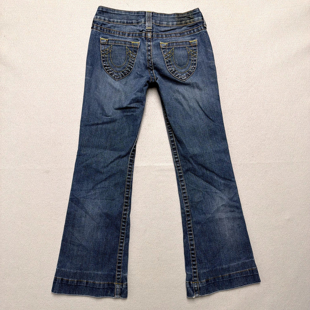 Vintage True Religion Low Rise Flare Candace Jeans Size 26