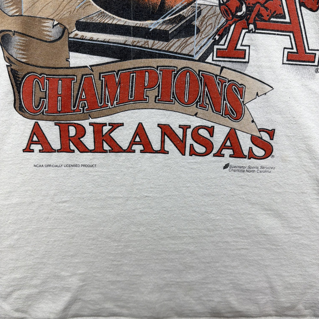 Vintage 90s Misprint Arkansas 1995 Champions Final Four T Shirt Size XL