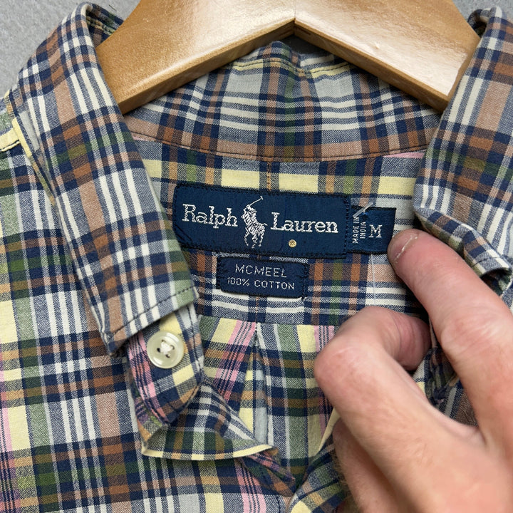 Vintage Polo Ralph lauren Plaid Button Down Shirt Size Medium