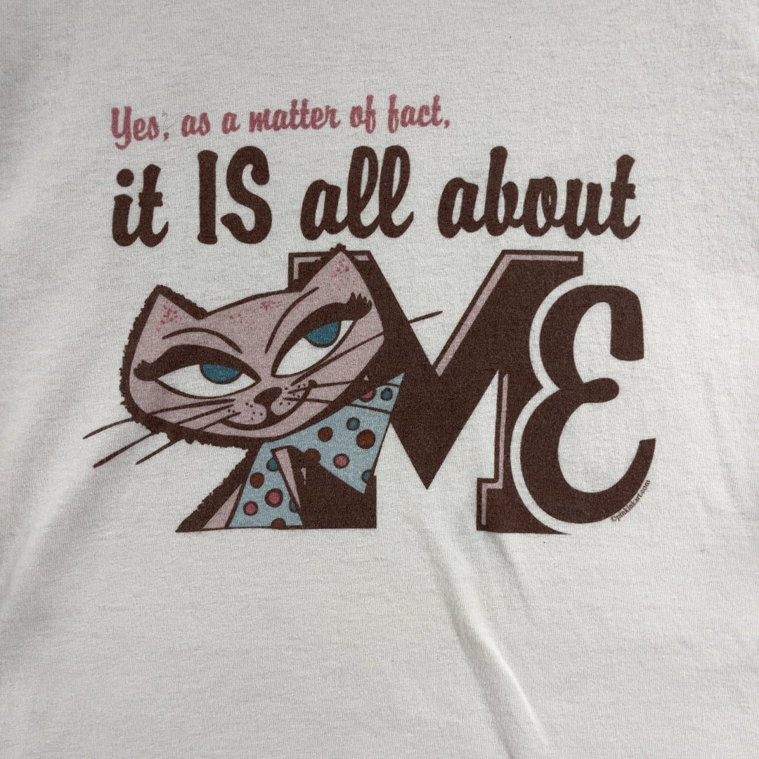 Vintage It's All About Me Pink Cat Tee Size XL