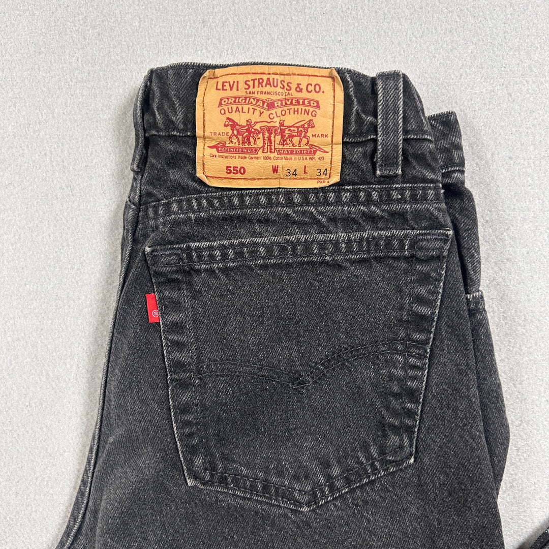Vintage Levi's 550 Made in USA Black Jeans Size 32