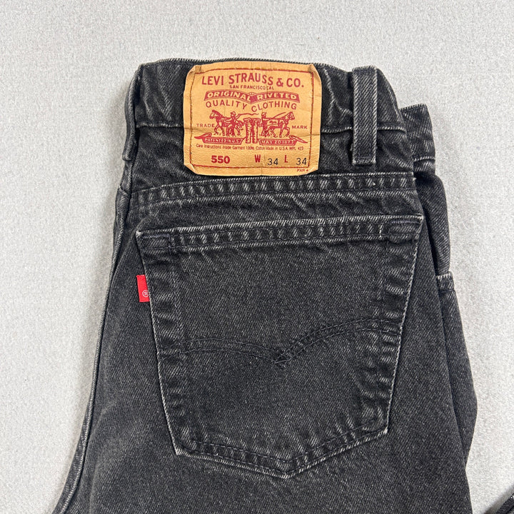 Vintage Levi's 550 Made in USA Black Jeans Size 32