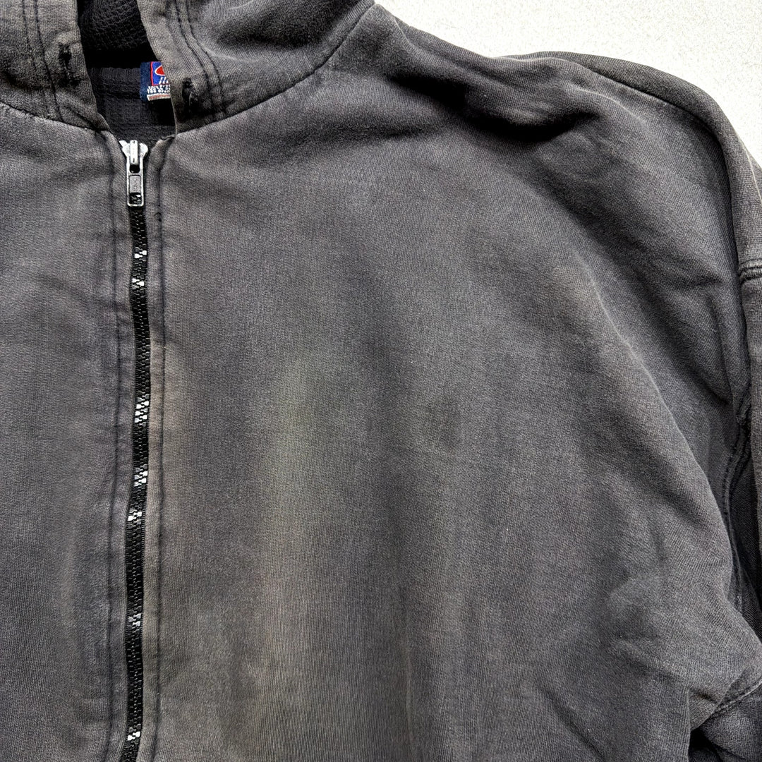 Vintage Black Thermal Lined Hoodie Size XXL