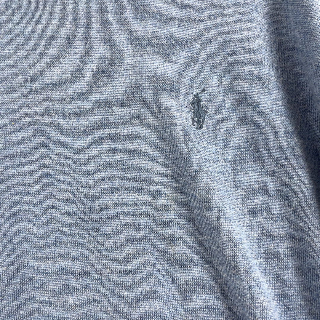Men's Polo Ralph Lauren Blue Merino Wool Sweater Size XL