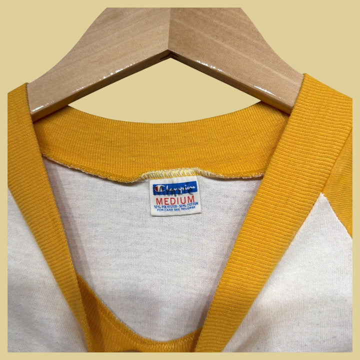 Vintage Champion Camp Kanakuk 70s Blue Bar T Shirt Size Medium