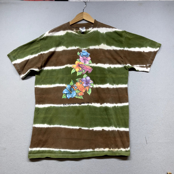 Vintage Tie Dye Frogs Galveston T Shirt Size Large