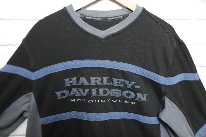 Harley Davidson Vintage Y2K Embroidered LS T Shirt 2000s Large