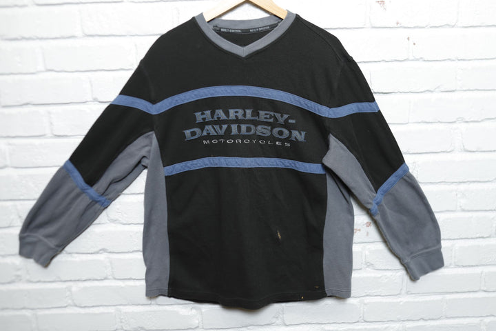 Harley Davidson Vintage Y2K Embroidered LS T Shirt 2000s Large