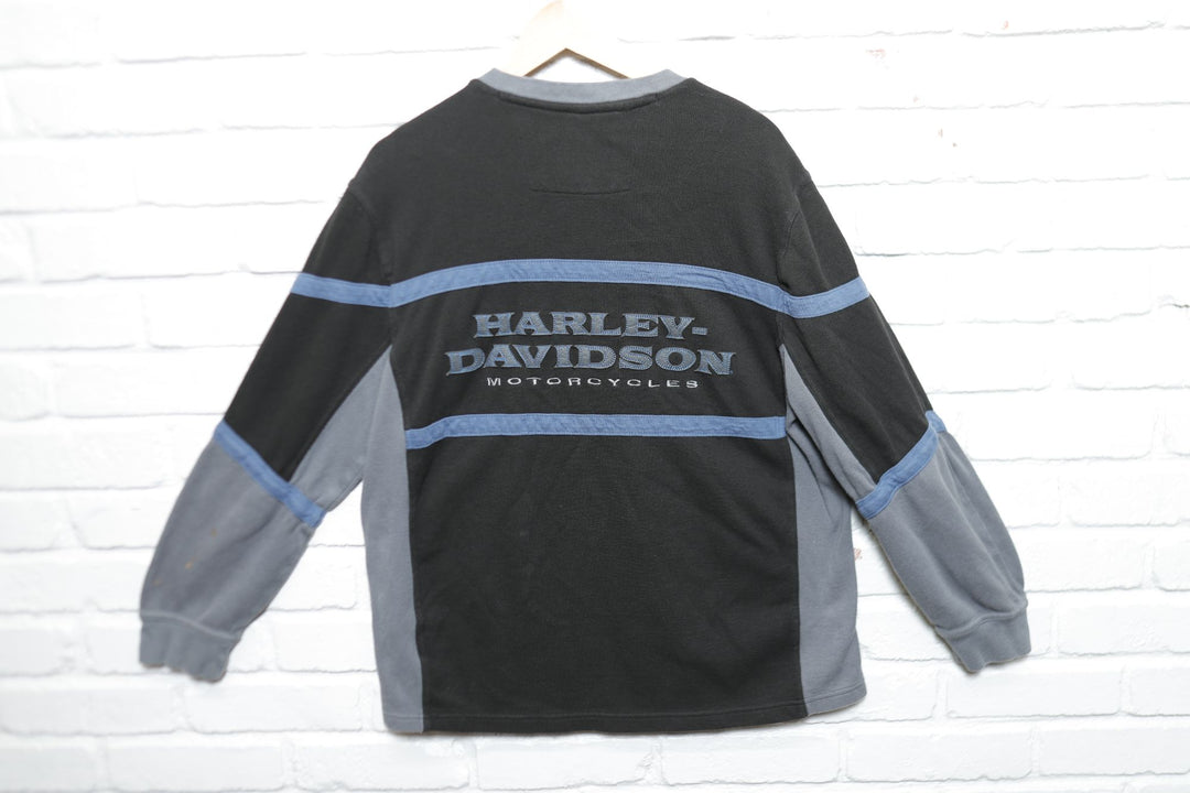 Harley Davidson Vintage Y2K Embroidered LS T Shirt 2000s Large