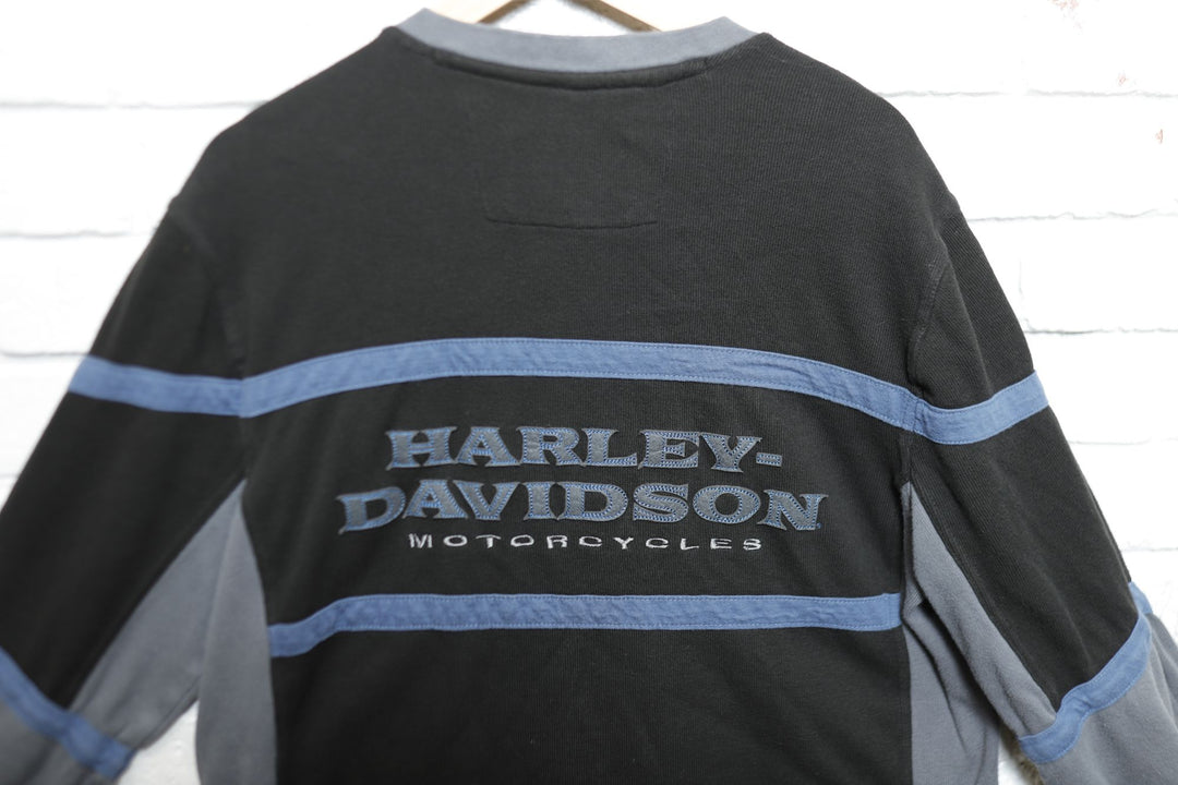 Harley Davidson Vintage Y2K Embroidered LS T Shirt 2000s Large
