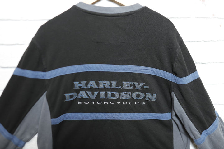 Harley Davidson Vintage Y2K Embroidered LS T Shirt 2000s Large