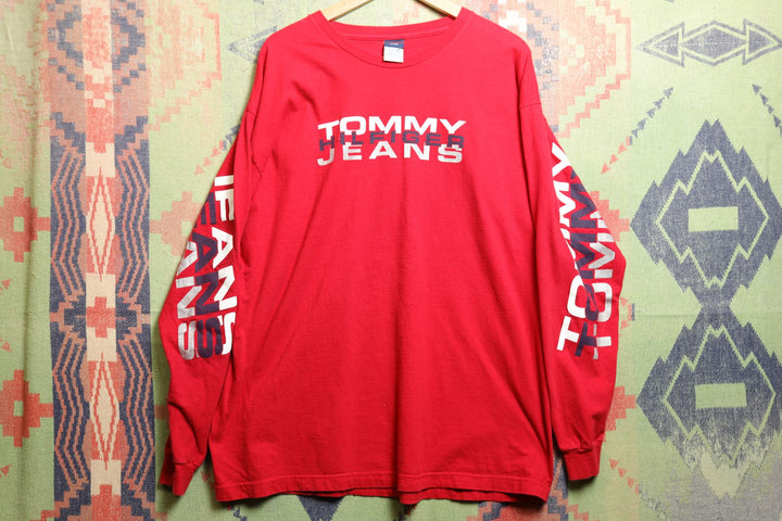 Tommy Hilfiger Jeans Vintage Long Sleeve T Shirt Large 2000s