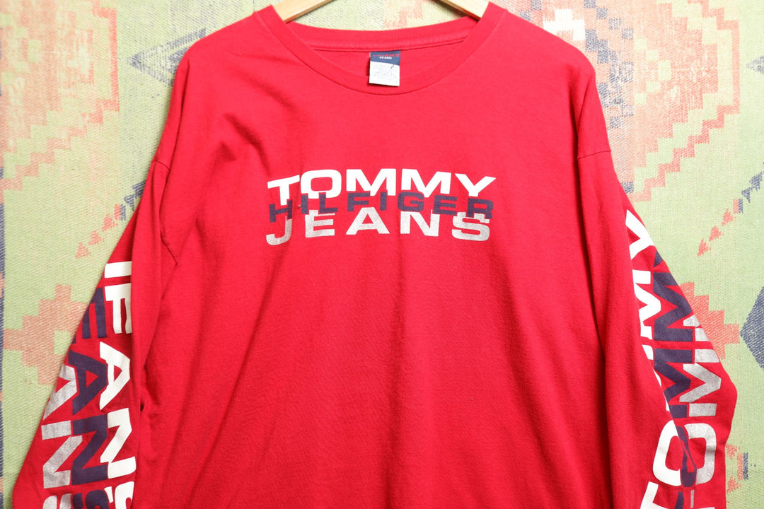 Tommy Hilfiger Jeans Vintage Long Sleeve T Shirt Large 2000s