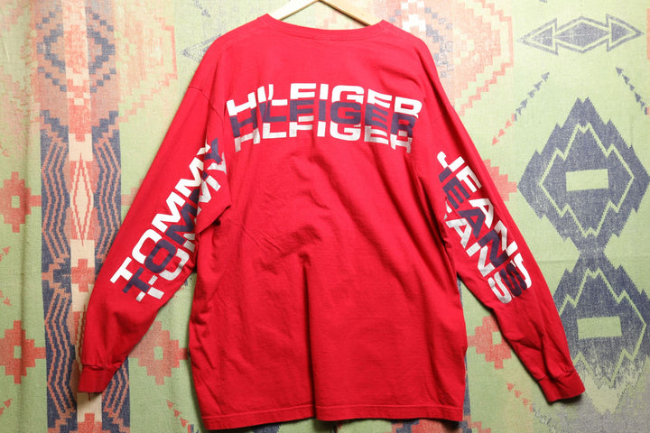 Tommy Hilfiger Jeans Vintage Long Sleeve T Shirt Large 2000s