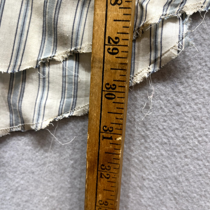 Vintage Men's Blue Stripe Western Pearl Snap Button Up Shirt Distressed Medium