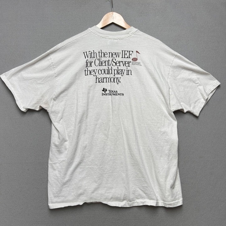 Vintage Buddy holly and Beethoven Texas Instruments Software T Shirt Size Xl