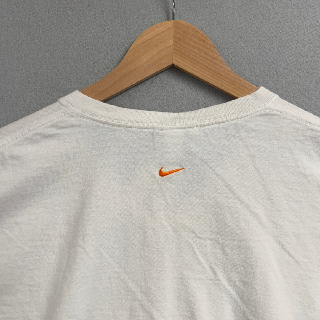 Y2K Women's Nike V Neck Bedazzled Logo Tee Size Medium
