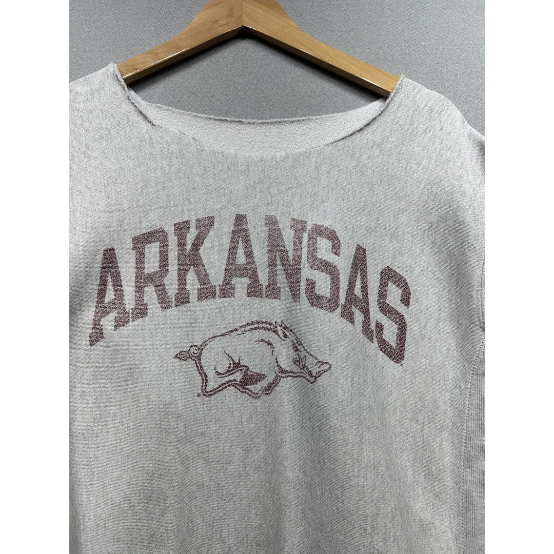Vintage Arkansas Chopped Collar Reverse Weave Sweatshirt Size Medium