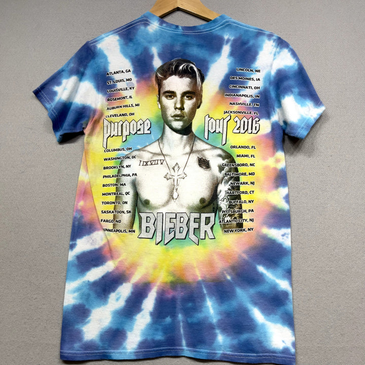 2016 Justin Bieber Purpose Tour Tie Dye T Shirt Size Small