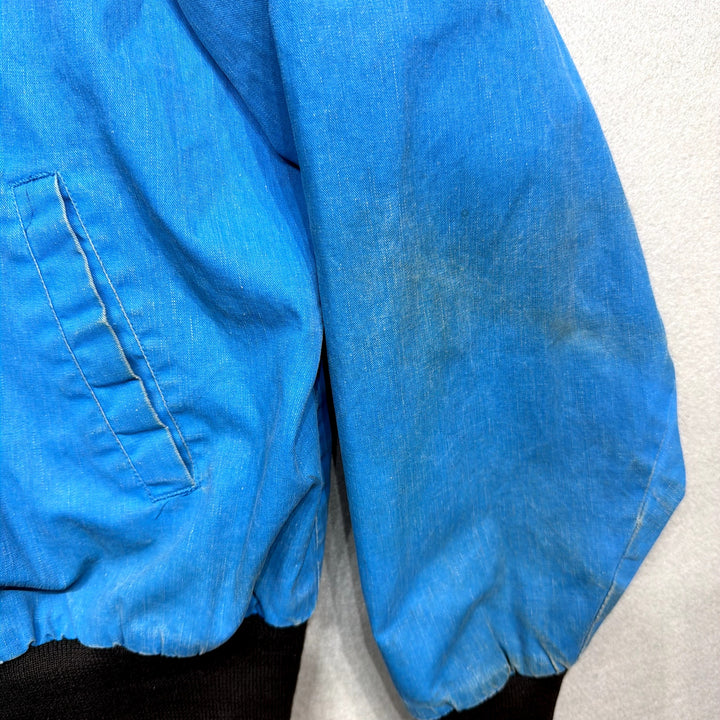 Vintage Wrangler Brushpopper Blue Snap Bomber Jacket Size XXL
