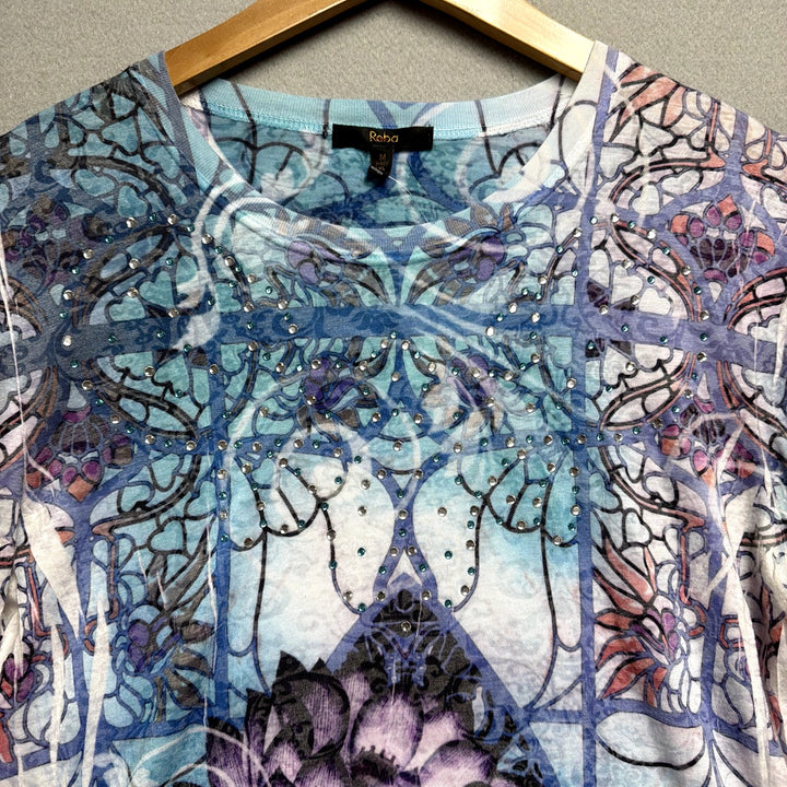Y2K Reba All over Print Top Size Medium