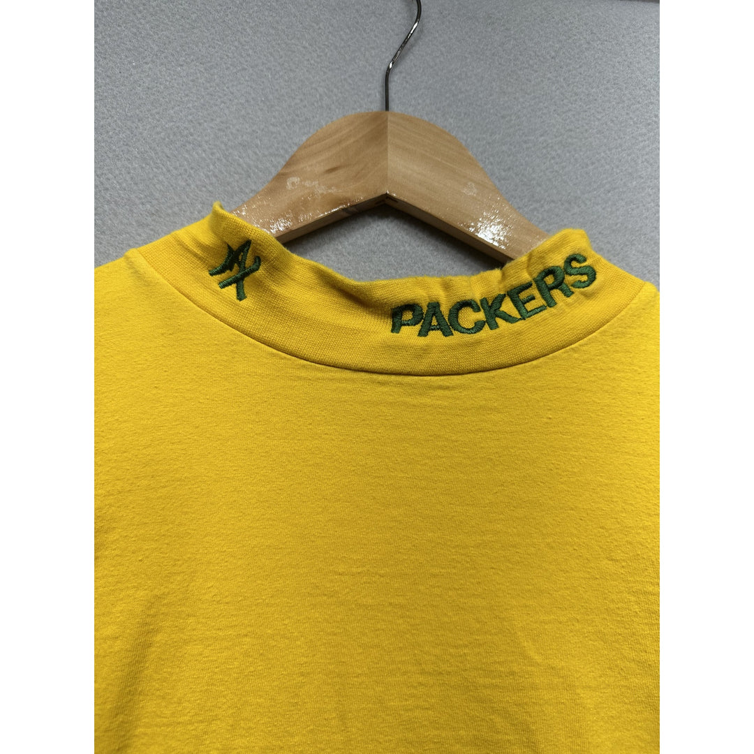 Vintage Green Bay Packers Mock Neck T Shirt Size XL