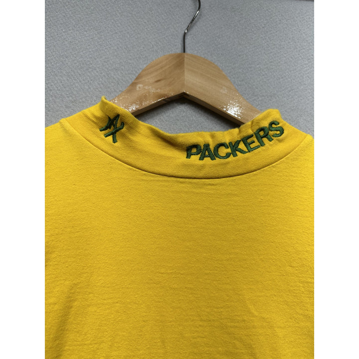 Vintage Green Bay Packers Mock Neck T Shirt Size XL