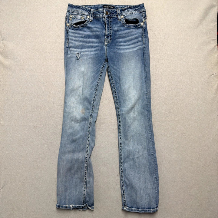 Vintage Miss Me Y2K Embroidered Pocket Jeans Size 34