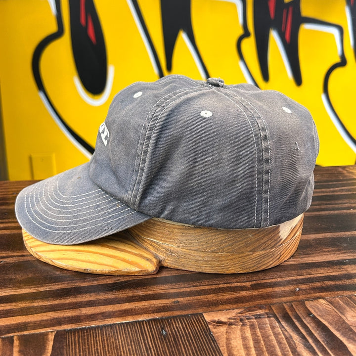 Vintage 2000s Grey Nike Embroidered Spell Out Swoosh Distressed Strapback Hat