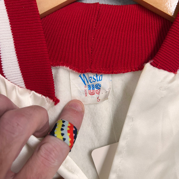 Vintage Westark White Bomber Jacket Size Small