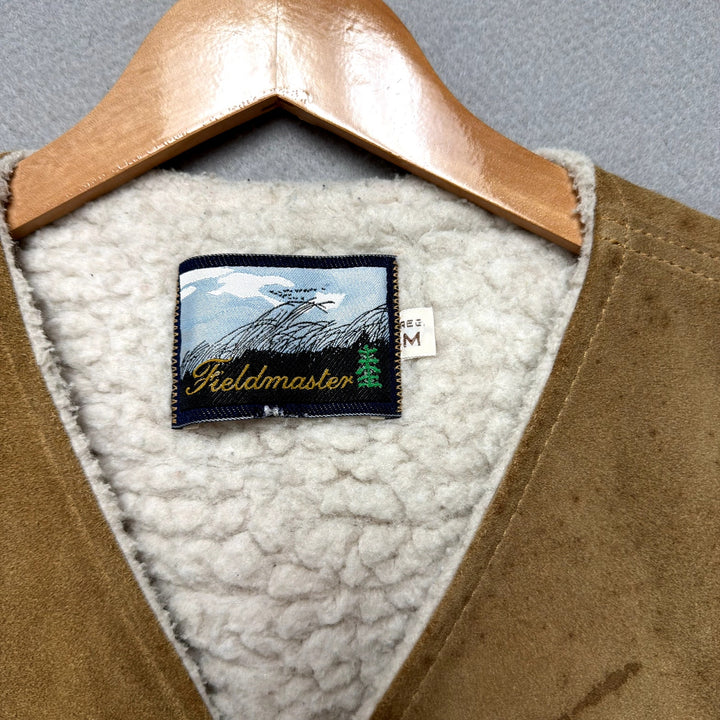 Vintage Fieldmaster Suede Sherpa Vest Size Medium