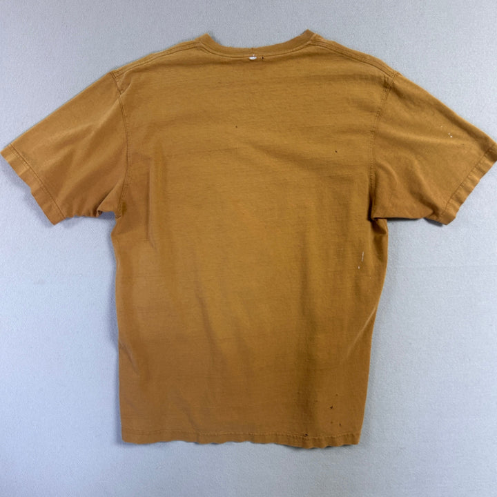 Vintage Carhartt Distressed and Faded Brown Pocket T Shirt Size Medium