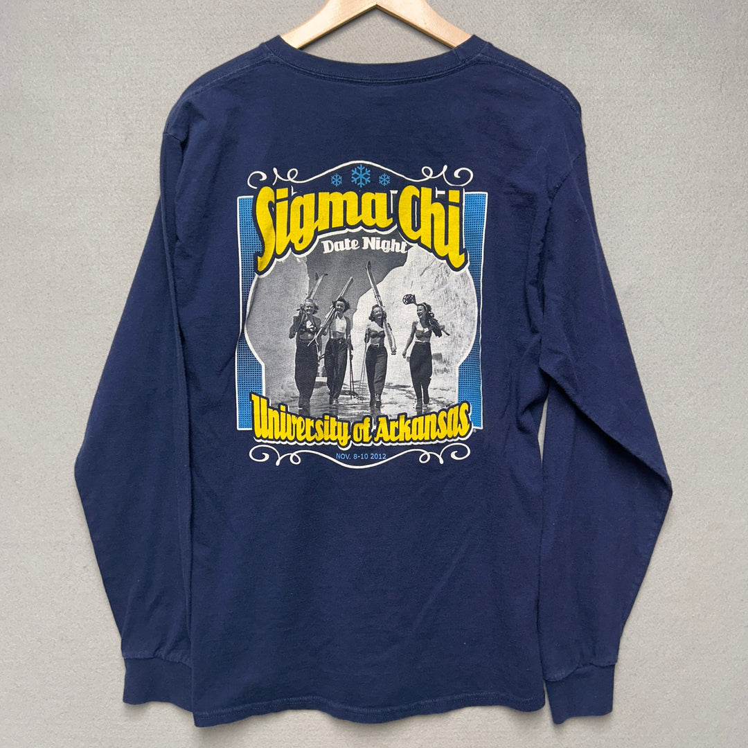 2012 Sigma Chi University of Arkansas Long Sleeve T Shirt size Large