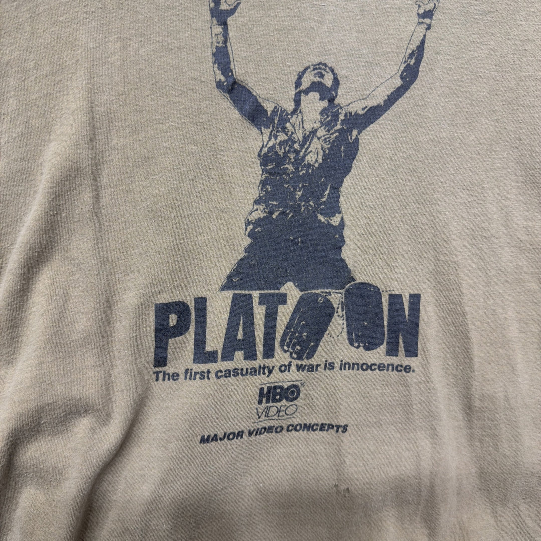 Platoon Movie Vintage HBO Promo T Shirt Size Large 80s