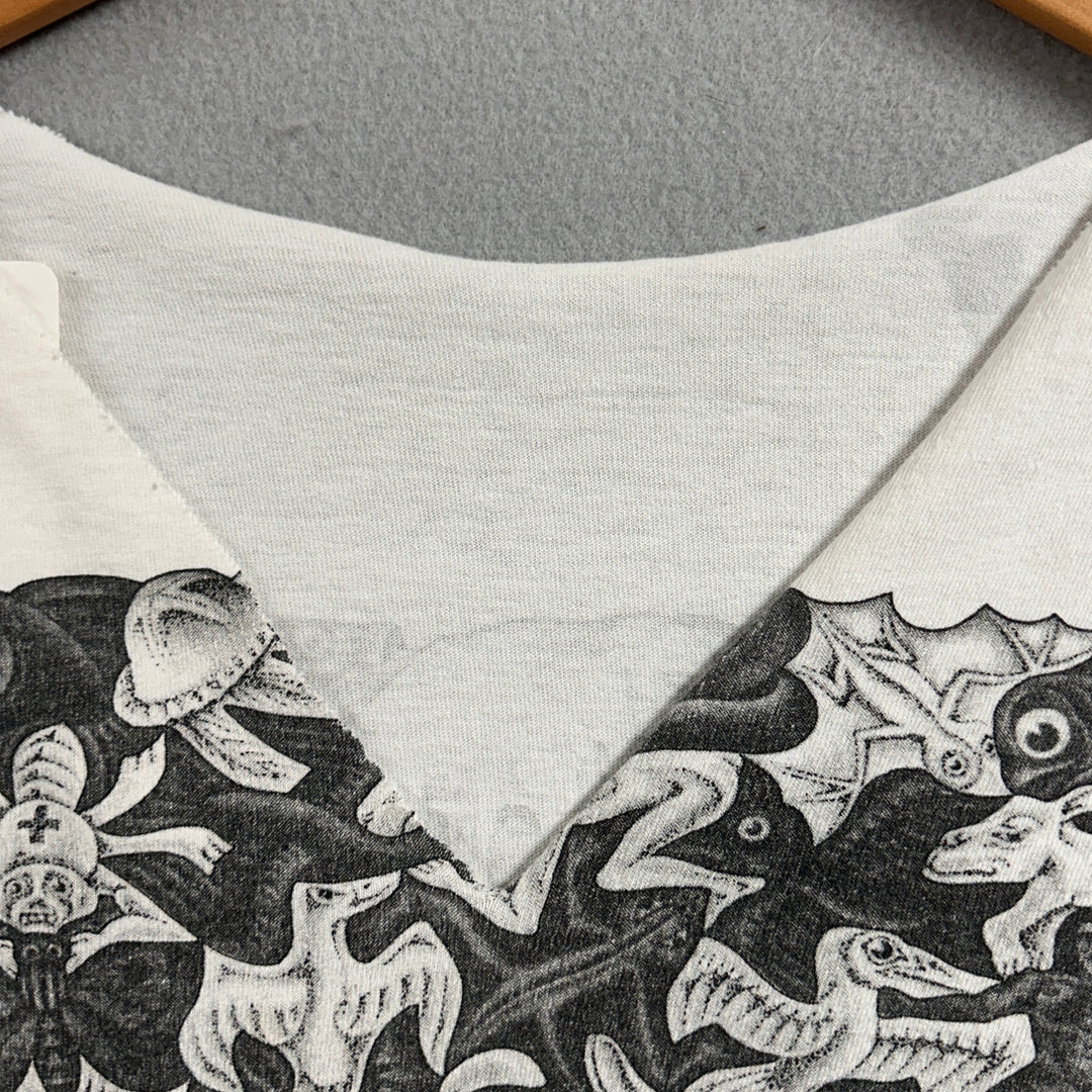 Vintage MC Escher Cropped Art T Shirt Size Medium