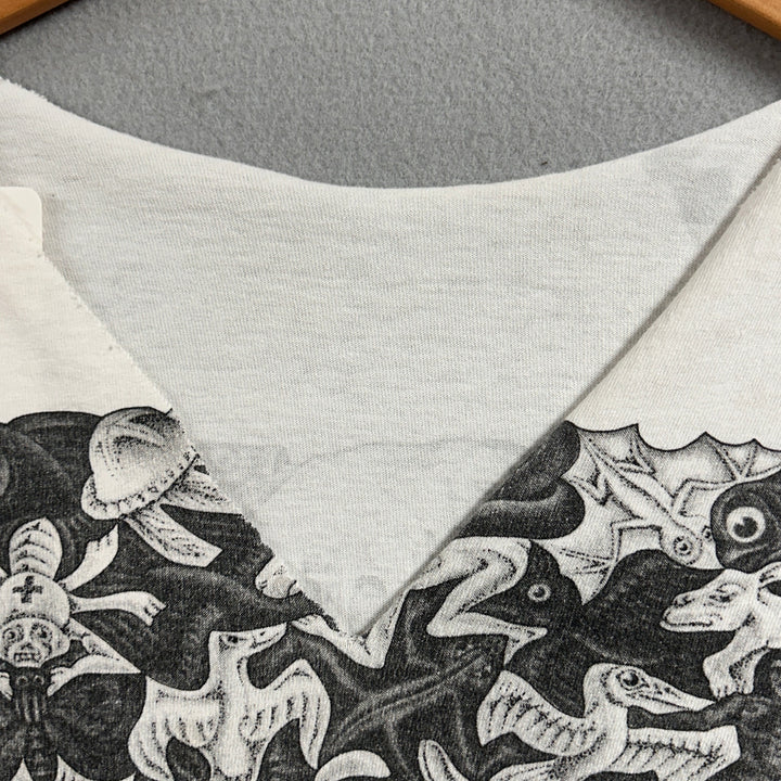 Vintage MC Escher Cropped Art T Shirt Size Medium