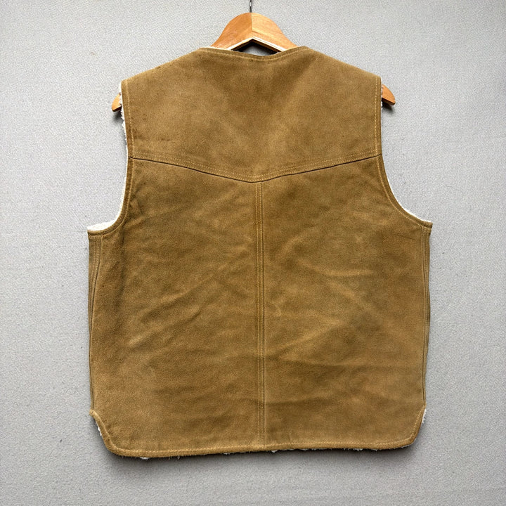Vintage Fieldmaster Suede Sherpa Vest Size Medium