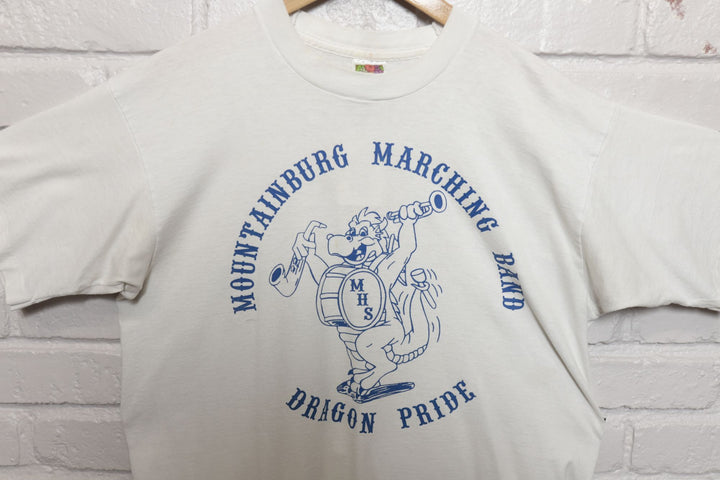 90s Vintage Mountainburg Marching Band Dragons T Shirt Size Large
