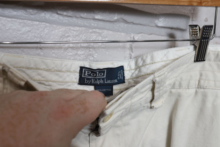 2000s polo ralph lauren white cargo shorts size 39/10.25