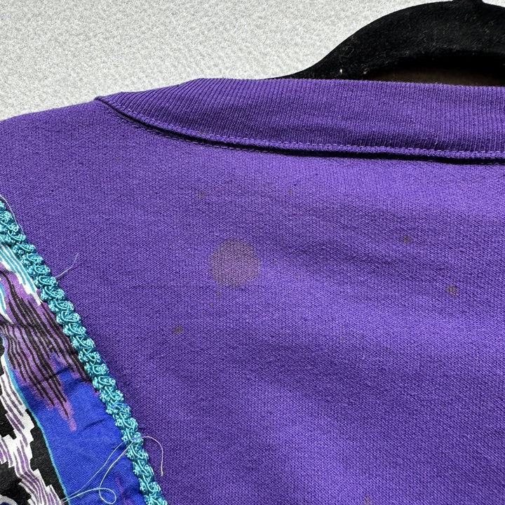 Vintage 90s Purple Western Fringe Zip Up Sweatshirt Size XL