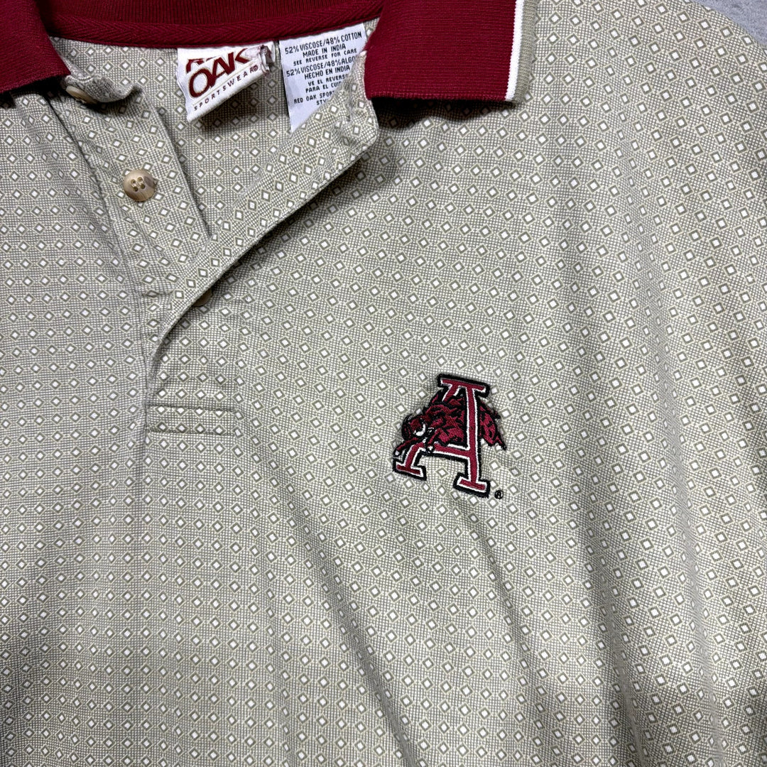 Vintage University of Arkansas Red Oak Polo Shirt Size XL